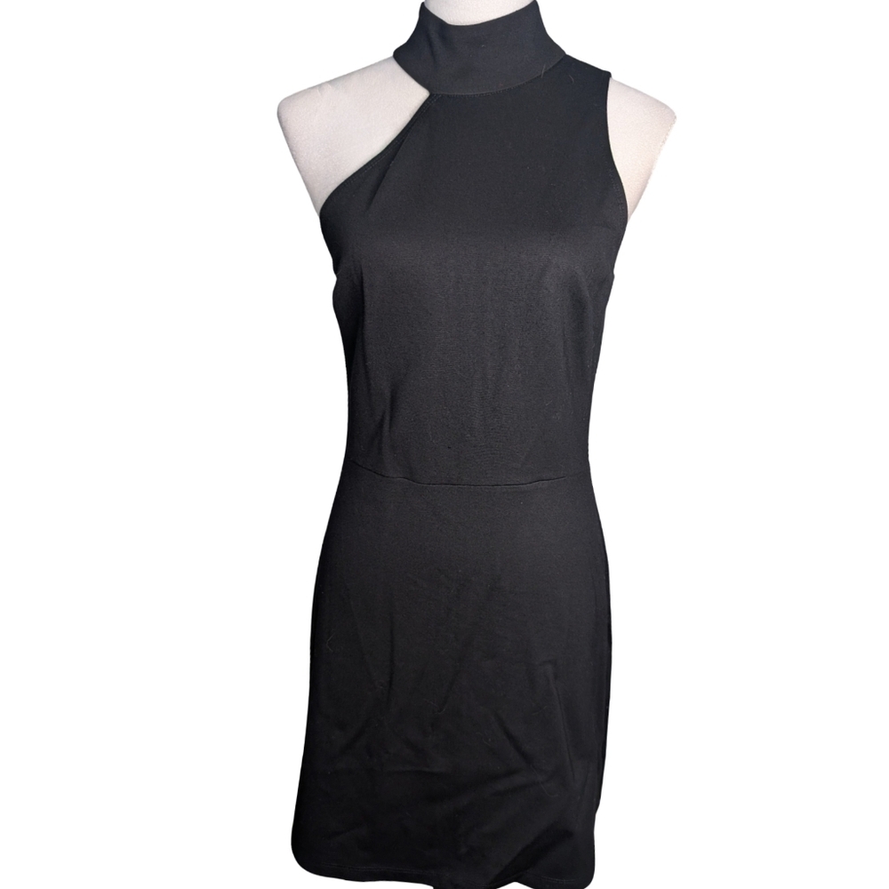 Boston Proper Black Asymmetric One Shoulder Dress 4 - Picture 4 of 10